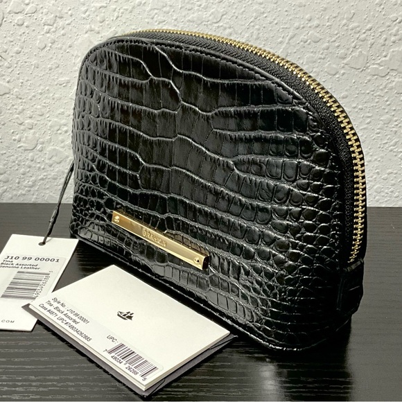 Brahmin Tina BLACK Leather Makeup Bag VERY RARE FIND NWT - Picture 1 of 8